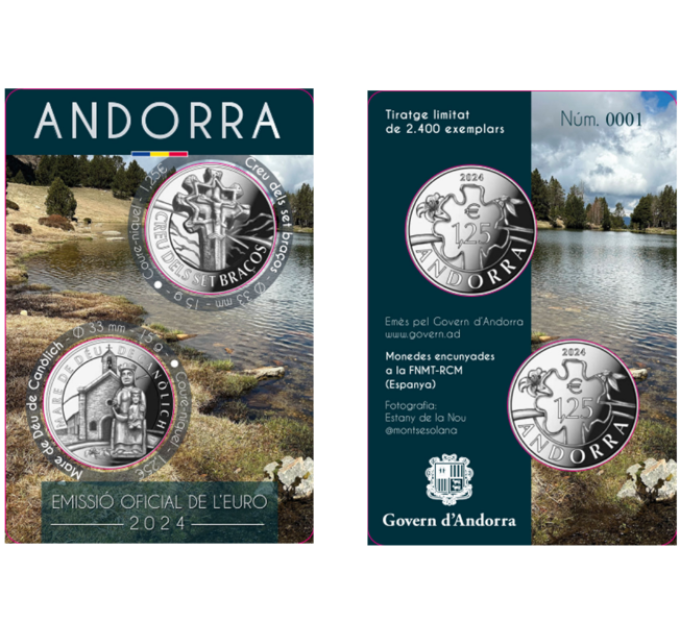 ANDORRA 1,25 EURO 2024 - Cultural Heritage from Andorra - Seven-armed cross - Our Lady of Kanolih
