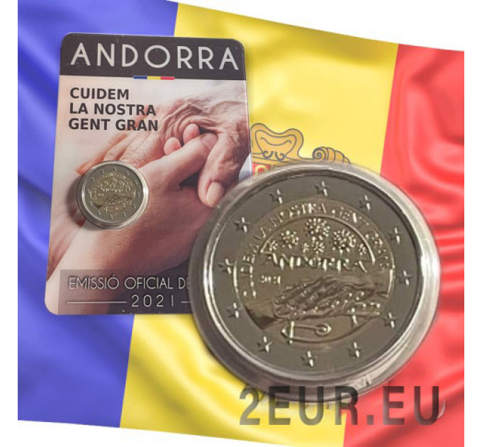 Andorra 2 euro BU coincard 2021 - We Take Care Of Our Seniors