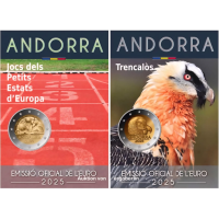 Andorra 2 euro BU mündikaart 2025 – Games of the Small States of Europe + Habe-raisakotkas
