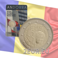Andorra 2 euro BU mündikaart 2023 – 30 aastat Andorra ühinemisest ÜRO-ga