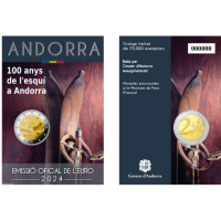 Andorra 2 euro BU mündikaart 2024 – 100 aastat suusatamist Andorras
