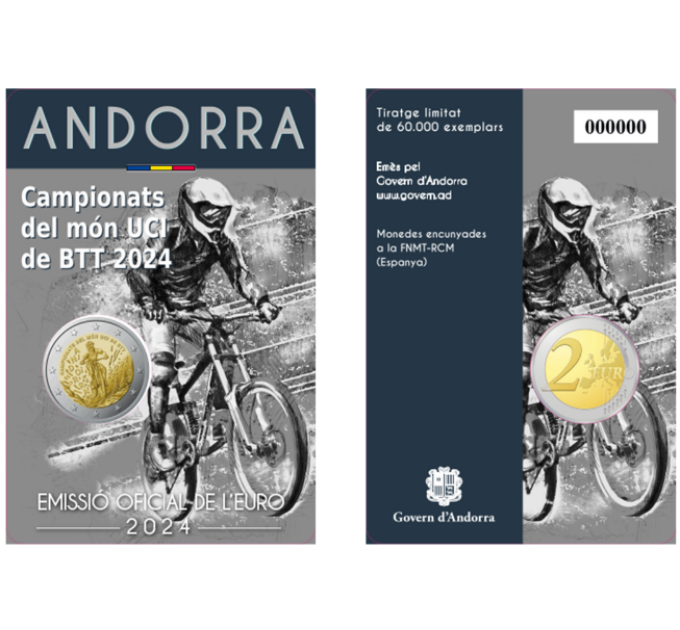 Andorra 2 euro BU coincard 2024 - UCI Mountain Bike World Championships in Andorra