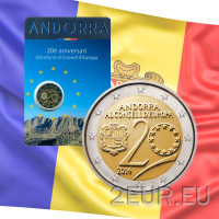 Andorra 2 euro BU mündikaart 2014 - 20 aastat Euroopa Nõukogus 