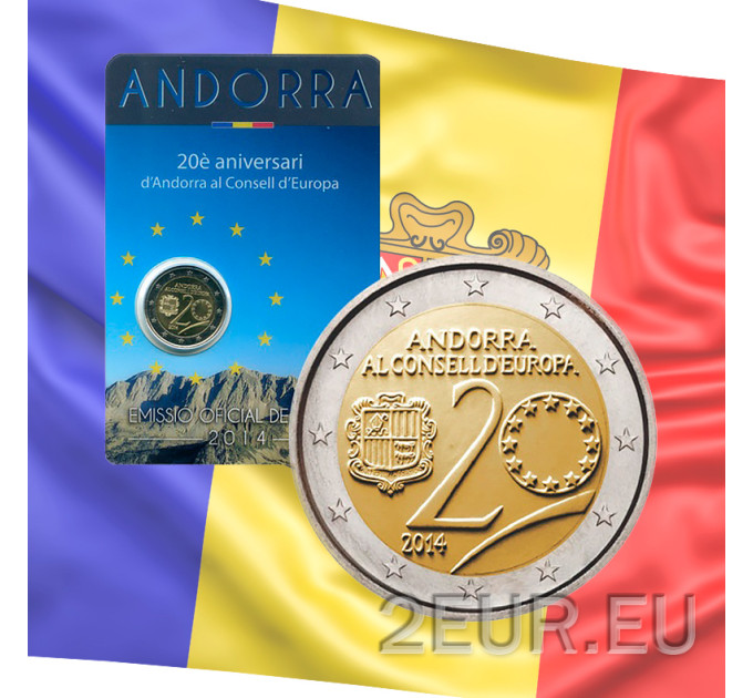 Andorra 2 euro BU coincard 2014 - 20 Years in the Council of Europe