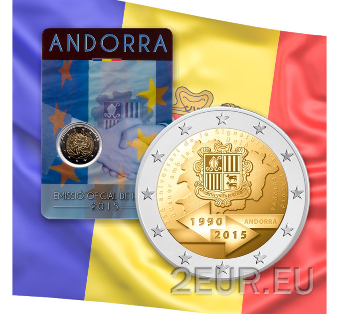 Andorra 2 euro BU coincard 2015 - 25 years of customs union with EU