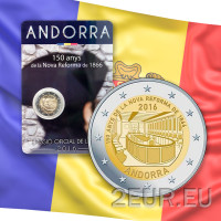 Andorra 2 euro BU mündikaart 2016 - 150 aastapäev uuest reformist 1866  