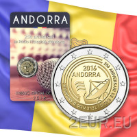 Andorra 2 euro BU mündikaart 2016 - Andorra raadio ja televisiooni 25. aastapäev  