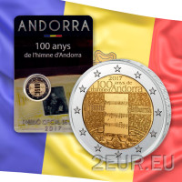 Andorra 2 euro BU mündikaart 2017 - 100 aastat Andorra hümni  