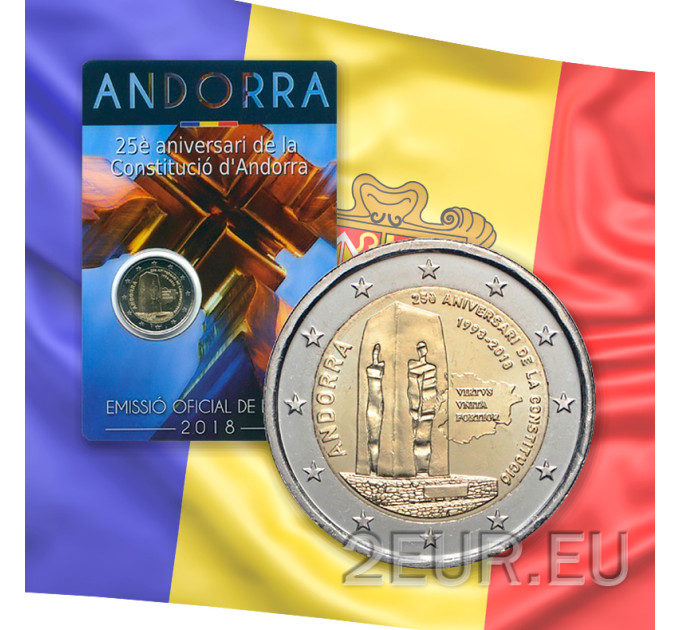 Andorra 2 euro BU coincard 2018 - 25th Anniversary of the Andorran Constitution