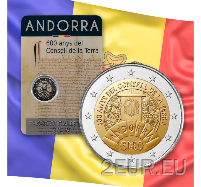 Andorra 2 euro BU coincard 2019/2 - 600 Years of the Consell de La Terra