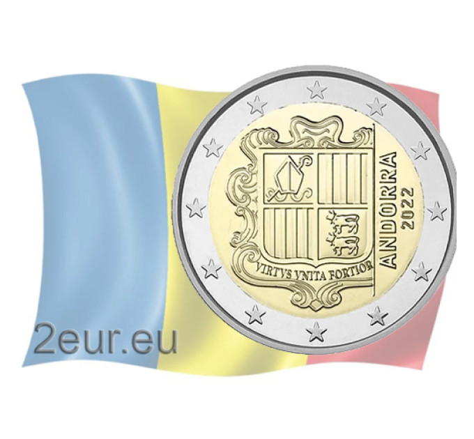 Andorra 2€ UNC 2022 - Coat of arms
