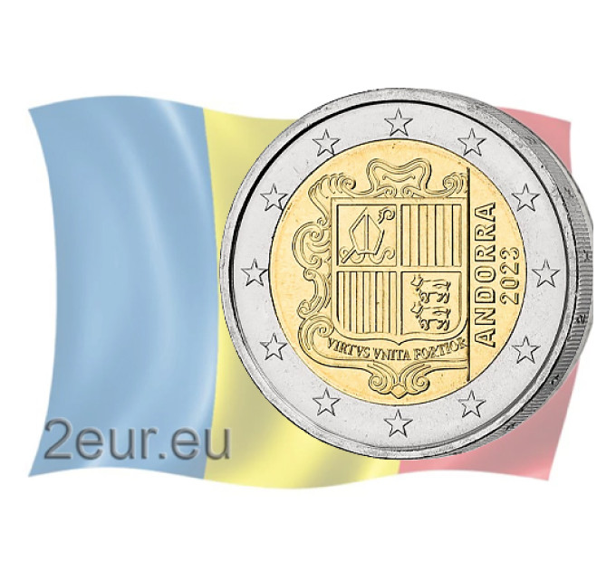Andorra 2€ UNC 2023 - Coat of arms