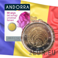 Andorra 2 euro BU mündikaart 2020 - 50 aastat naiste valimisõiguse kehtestamisest Andorras