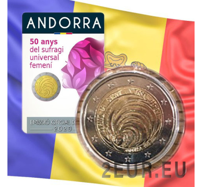Andorra 2 euro BU coincard 2020 - 50 Years Since Andorra's Introduction of Women's Suffrage