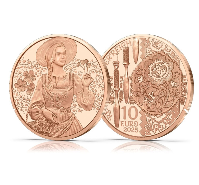 Austria 10 euro coin 2025 - Aufdirndln – Linen