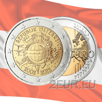 Austria 2 eurot UNC 2012 – 10 aastat euro sularaha