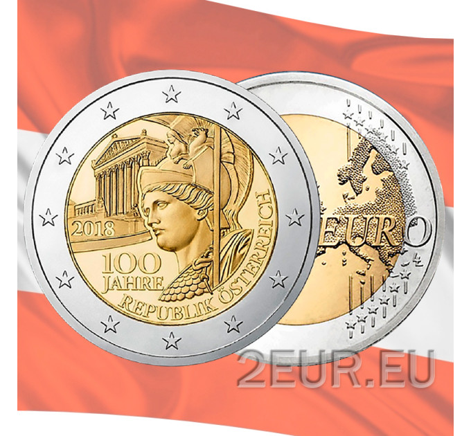 Austria 2 euro UNC 2018 - 100th anniversary of the founding of the Republic of Austria
