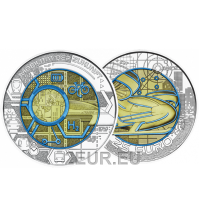 Austria 25 euro Silver Niobium Coin 2021 - SMART MOBILITY
