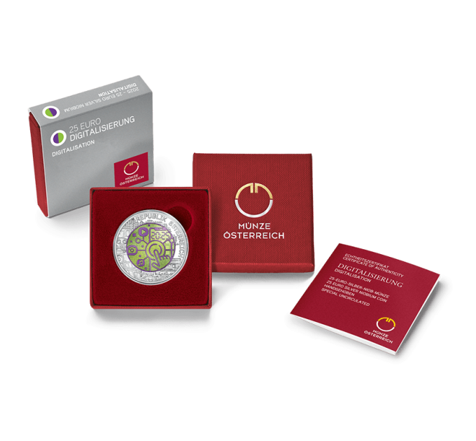 Austria 25 euro Silver Niobium Coin 2025 - Digitalisation