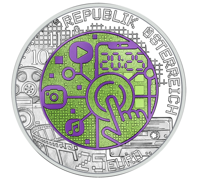Austria 25 euro Silver Niobium Coin 2025 - Digitalisation
