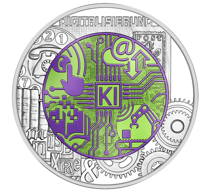 Austria 25 euro Silver Niobium Coin 2025 - Digitalisation