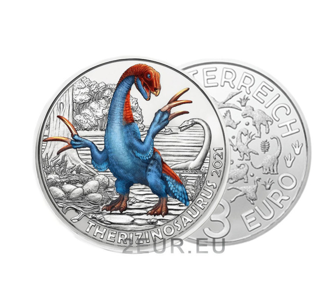 Austria 3 euro coin 2021 - Terizinosavr