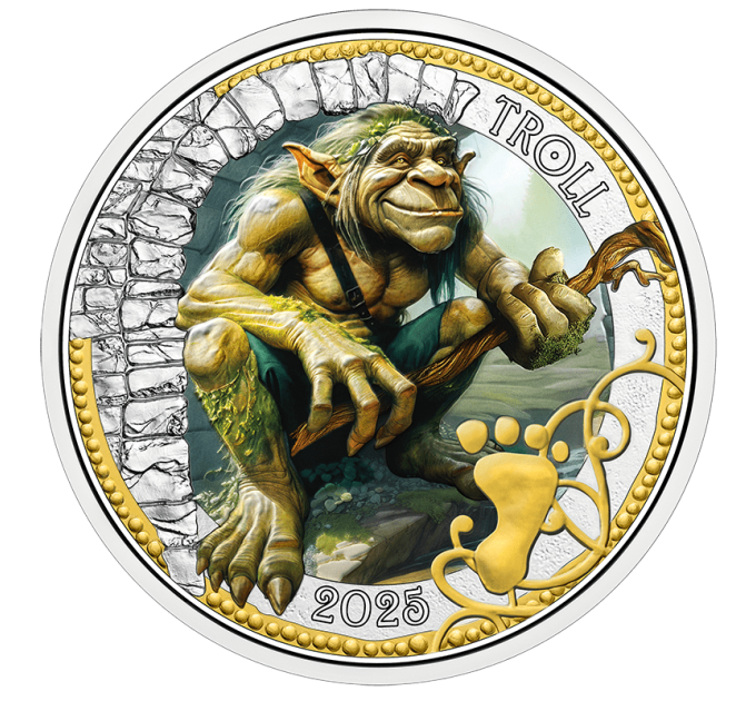 Austria 3 euro coin 2025 - Mythical creatures - Troll