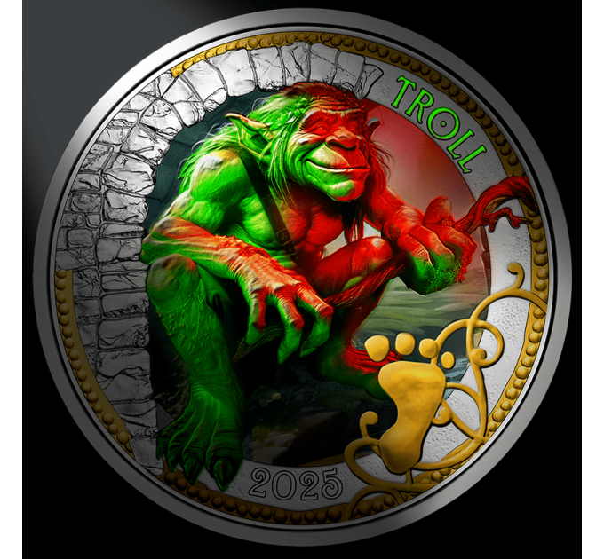 Austria 3 euro coin 2025 - Mythical creatures - Troll