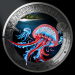 Austria 3 euro coin 2024 - Luminous Marine Life - Luminous jellyfish