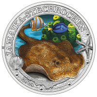 Austria 3 euro coin 2024 - Luminous Marine Life - Yellow Stingray