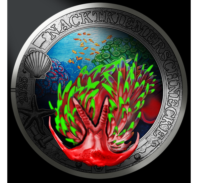 Austria 3 euro coin 2025 - Luminous Marine Life - Dorid Nudibranch