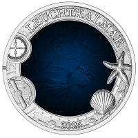 Austria 3 euro coin 2025 - Luminous Marine Life - Glowing Squid