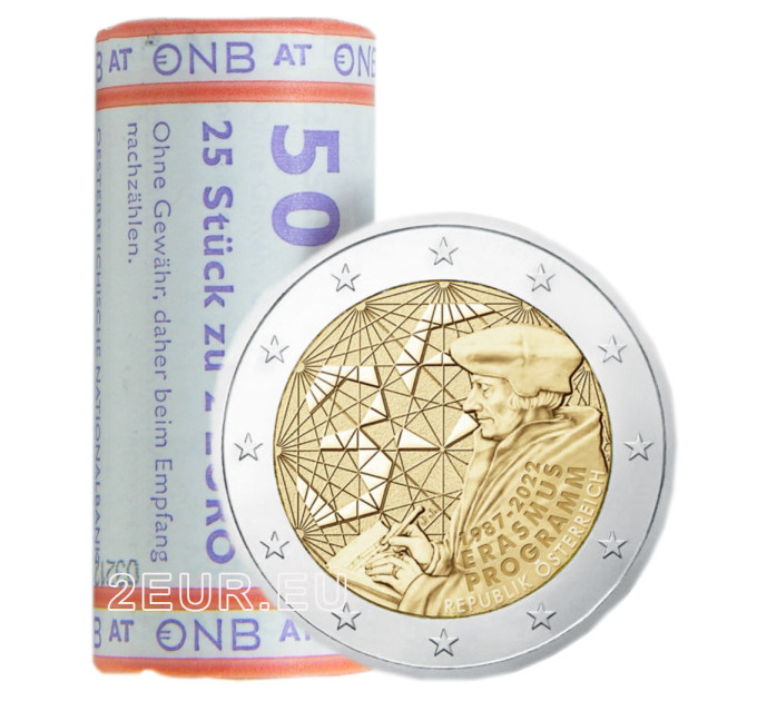 Austria 2 euro Roll 2022 - 35th anniversary of the Erasmus program