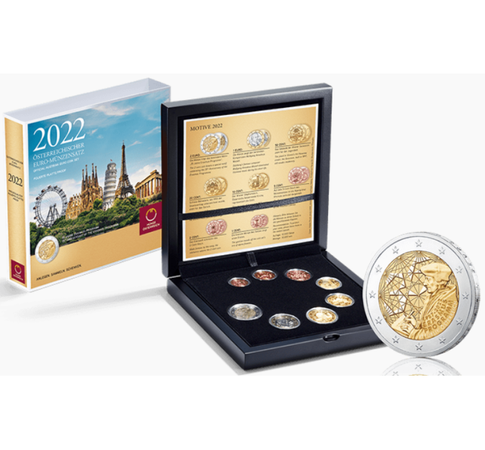 Austria coin set PROOF 2022 - 35 years of the Erasmus program