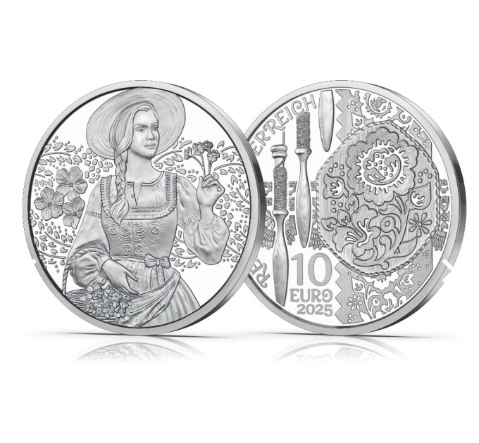 Austria 10 euro Silver coin 2025 - Aufdirndln – Linen