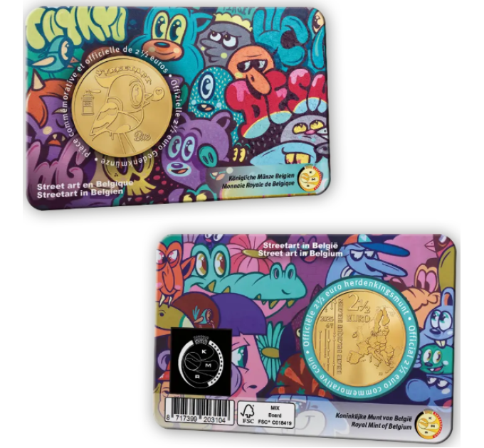 Belgium 2,5 euro BU 2025 - Street art in Belgium - NL+FR