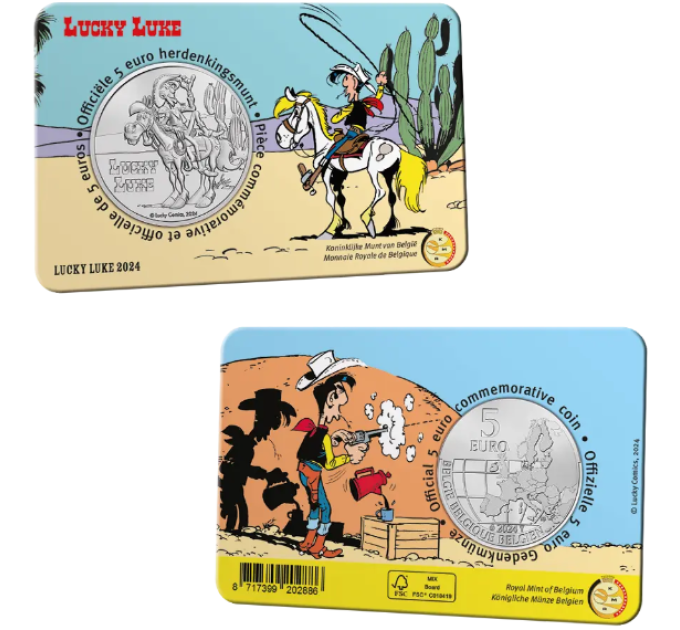 Belgium 5 euro BU 2024 - Lucky Luke - Relief
