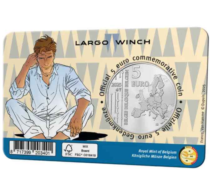 Belgium 5 euro BU 2025 - Largo Winch - Relief