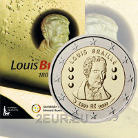 Belgia 2 euro BU 2009 - Louis Braille 