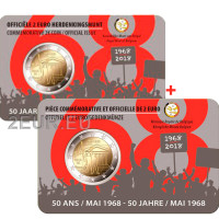  Belgia 2 eurot BU 2018 – mai 1968 50. aastapäev Sündmused Belgias – Student Revolt - NL+FR