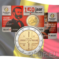 Belgia 2 euro BU 2014 - 150 aastat Belgia Punase Risti - NL