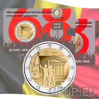  Belgia 2 eurot BU 2018 – mai 1968 50. aastapäev Sündmused Belgias – Student Revolt - FR