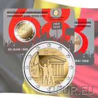  Belgia 2 eurot BU 2018 – mai 1968 50. aastapäev Sündmused Belgias – Student Revolt - NL