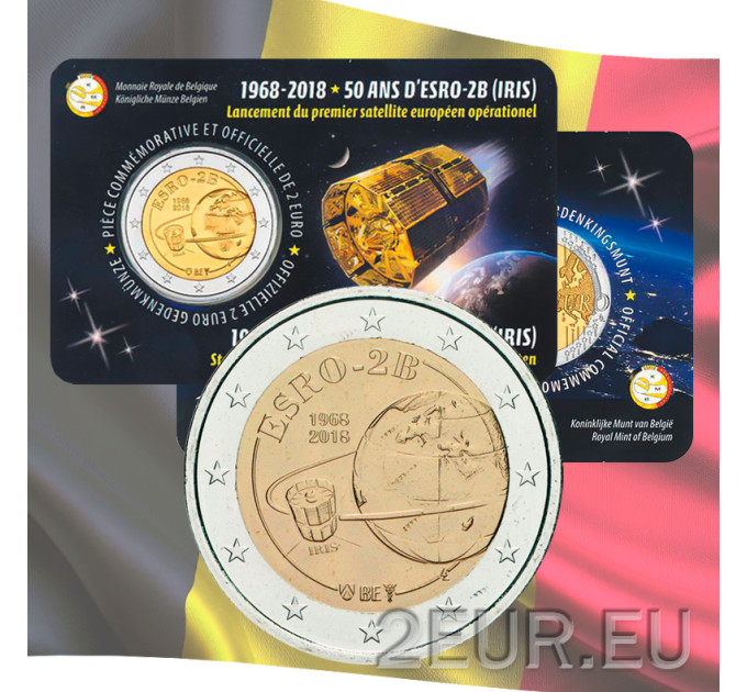 Belgium 2 euro BU 2018 - European Satellite ESRO 2B - FR