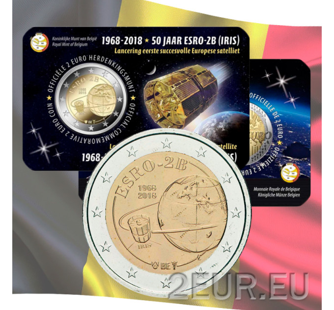 Belgium 2 euro BU 2018 - European Satellite ESRO 2B - NL
