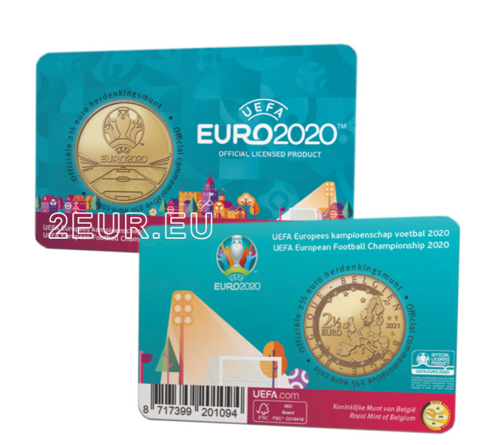 Belgium 2,5 euro coin 2021 - UEFA 2020 - FR