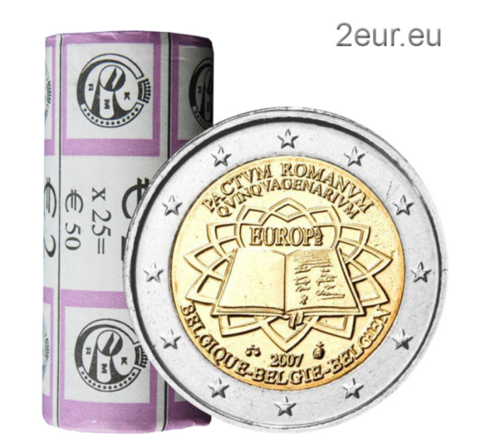 BELGIUM 2 EURO ROLL 2007 - TREATY OF ROME