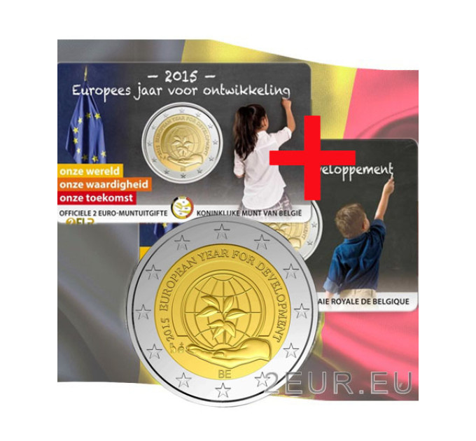 Belgium 2 euro BU 2015 - European Year for Development - NL+FR