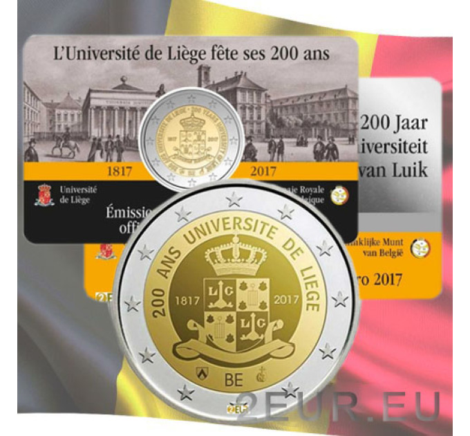 Belgium 2 euro BU 2017 - 200 Years University of Liège - FR
