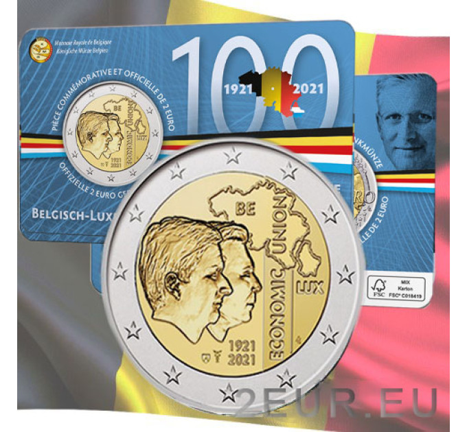 Belgium 2 euro BU 2021 - 100th anniversary of the Belgium - Luxembourg Economic Union  (BLEU) - FR